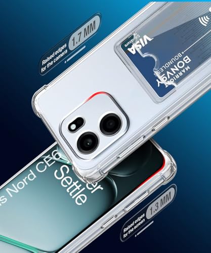 Image of WOW IMAGINE Transparent Back Case for 1+ OnePlus Nord CE 6 5G | Flexible Slim Card Pockets Wallet | 360 Camera Protection TPU | Soft Silicone Mobile Cover - Transparent