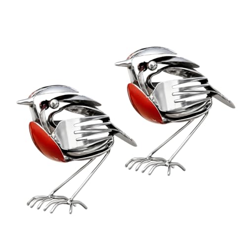 Robin Bird Scrap Metal Art Sculpture, Handcrafted Metal Robin Bird Statue, Rustic Outdoor Decoration for Home Patio Yard Lawn, Memorial Gift with Meaningful Symbolism (2PCS)