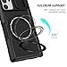 Yarxiawin Phone Case for Samsung Note 20 Ultra 5g with Ring Stand Magnetic Black fits Wireless Charger, Camera Lens Protector Cover for Samsung Galaxy Note 20 Ultra Case Shockproof Anti-Slip (Black)