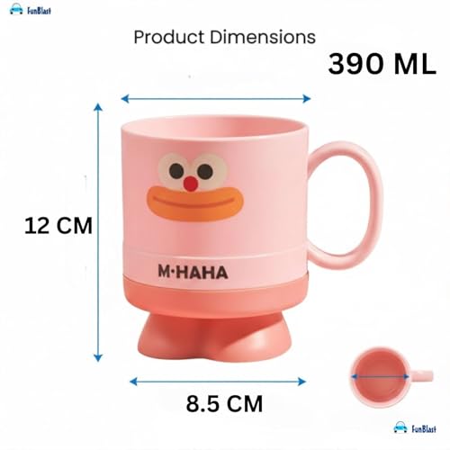 Image of FunBlast Milk Mug for Kids - 390 Ml; Unbreakable Mug for Kids, Milk Mugs for Kids Unbreakable - Milk Drinking Cup for Kids (Pink2)