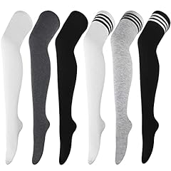 6 Pair Extra Long: White, Dark Grey, Black, White&black, Grey&black, Black&white