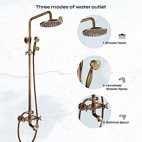 Ensemble combiné colonne de douche antique et mitigeur avec douche de tête - 8