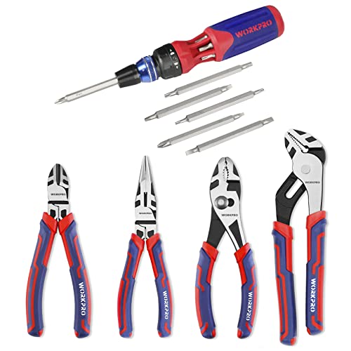 WORKPRO 12in1 MultiBit Ratcheting Screwdriver with Quickload