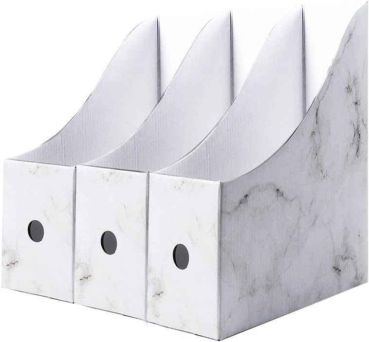 Cardboard File Organizer, 3 Pack Desktop File Holder, Magazine Holder ...