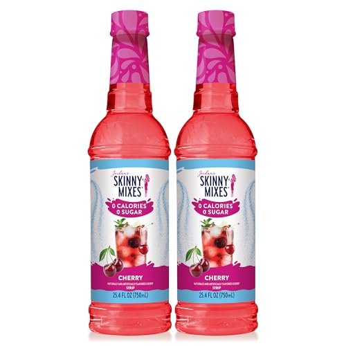 Jordans Skinny Mixes Sugar Free Syrup, Cherry Flavor, Fruit Flavored Water Enhancer, Drink Mix for Iced Tea, Lemonade, Drinks, Low Calorie Water Flavoring, Dairy & Gluten Free, Kosher, 25.4 Fl Oz, 2 Pack