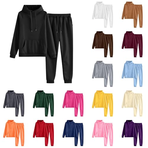 GAHIEDIM Sweatsuits Women 2 Piece Outfit,Sweatsuits Women 2 Piece Outfit Casual Oversized Hoodie Sweatpants Set Matching Comfy Sets Clothing Black Large - image 1