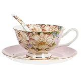 Tasses à fleurs : idéales pour le café, le thé, l’eau, le lait, le thé parfumé, les jus de fruits, les sodas, la bière, etc., tasses et soucoupes à café