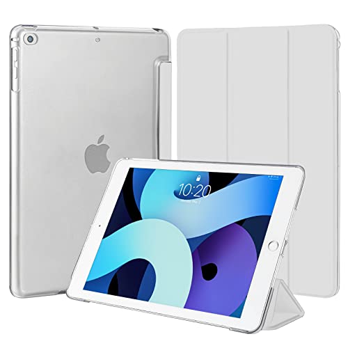 4UBonLife Funda para iPad 9,7 Pulgadas 6.ª/5.ª Generación 2018/2017, para iPad Air 1/ Air 2 Cover Protectora Carcasa Rígida Delgada Ligera con Trasera Translúcido Cubierta,Gris Claro
