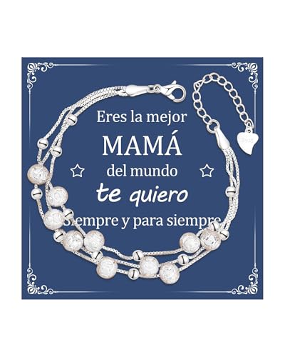 CheersLife Regalo Dia De La Madre Regalos Originales Para Mujer,Regalo Mamá, Pulsera Para Mamá Con Caja De Regalo,Día De La Madre, Pulsera Plata Mujer Regalo De Cumpleaños Para Mamá Navidad