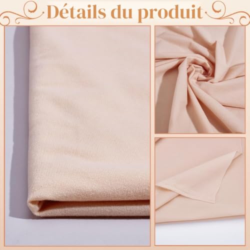 PH PandaHall Tissu de fabrication de poupées - 1,5 x 1,5 m - Tissu doux en peluche - Couleur peau de poupée - Tissu léger en polyester pour la couture de marionnettes au crochet - Vêtements d'animaux – vue 4