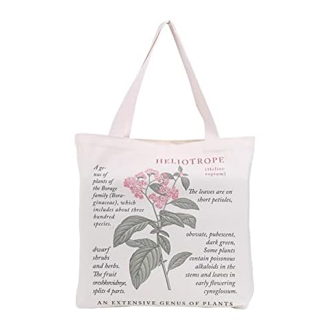 Canvas Tote Bag Aesthetic Shoulder Bag with Inner Pocket Reusable Grocery Bag Shopping Bag for Women Zipper Closure, B-heliotrope, 40*35cm/15.75*13.78in Cover