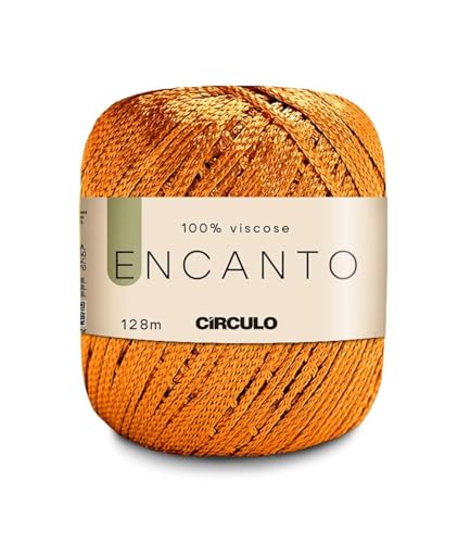 Image of CIRCULO Encanto Yarn 100% Viscose - Luxury & Shine - Light Worsted Weight Yarn - 140 yds, 3.52 oz - Color 4131 - Dark Cheddar