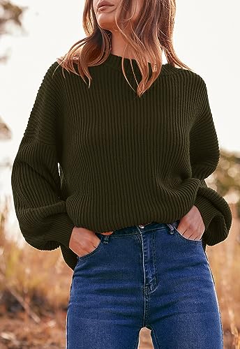 Image of PRETTYGARDEN Womens Sweaters Spring 2026 Oversized Chunky Knitted Pullover Sweater Casual Long Sleeve Crewneck Cute Sweaters