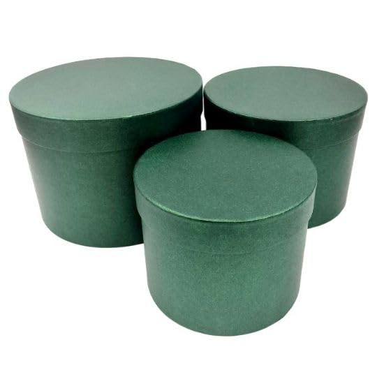 INERRA Flower Hat Boxes Florist Box Vase - Set of 3 (Hunter Green), Small, Medium, Large