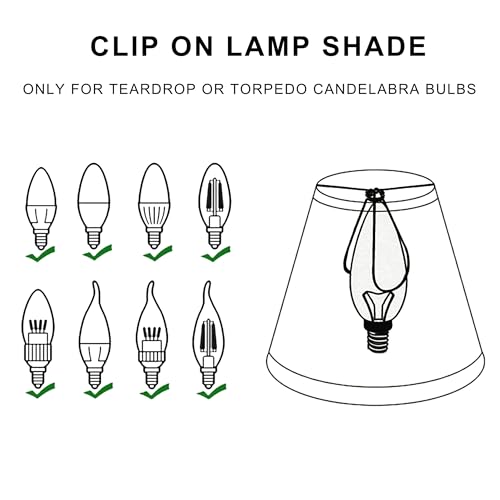 Senmao Home Decor Chandelier Shades Set of 6,Small lamp Shades clip on bulb, mini lamp shade with White Linen Dia 3"Top x 6"Bottom x 5"H (White, 3x6x5") by Senmao Home Decor - Used condition - Image 5