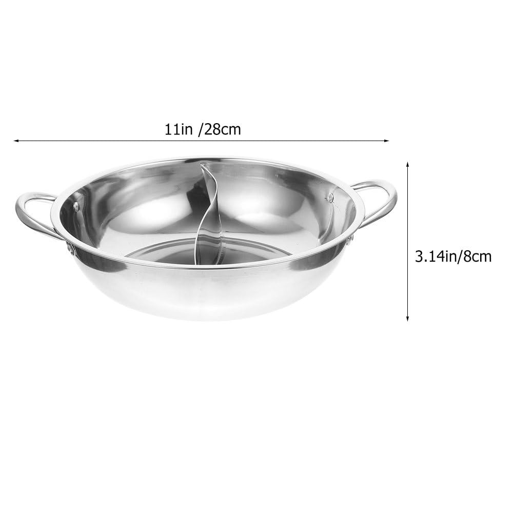 Stainless Steel Mandarin Pot Stainless Steel Saucepan Stainless Steel Stock Pot Stainless Steel Cooking Utensils Double-flavor Shabu Shabu Pot Chinese Hot Pot Sauce Pot Food