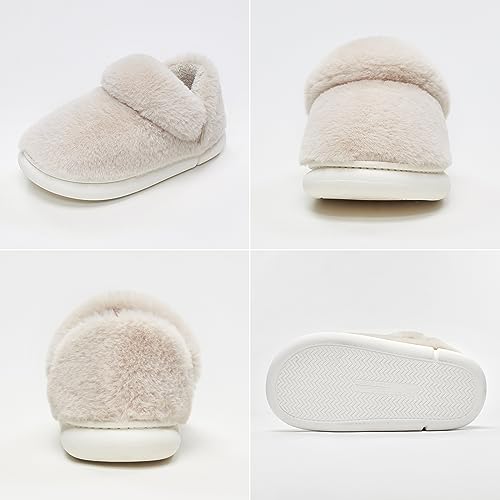 utune Women Fuzzy Boots Plush Booties Fireside Shearling Indoor/Outdoor Foldover Boot Slipper House Slippers Winter Snow Boots2