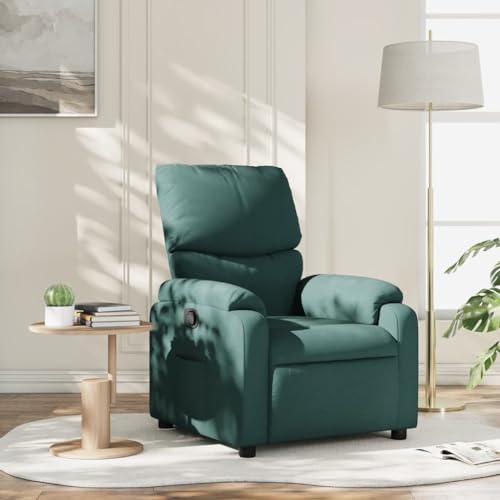 KTHLBRH Sillón reclinable de Tela Verde Oscuro Sillón Reclinable Eléctrico con Función Automática y Asiento Cómodo