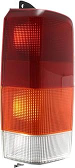 Evan-Fischer Tail Light Compatible with 1997-2001 Jeep Cherokee Amber Clear & Red Lens Halogen Driver Side
