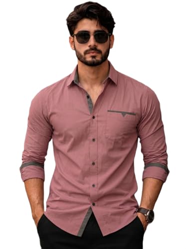 Image of Amazon Brand - INKAST Cotton Shirt for Men | Regular Fit Full Sleeve Casual Shirt | Stylish Formal Office Wear Shirts for Men | Soft Comfortable Breathable Cotton Fabric | Fashionable Office Wear