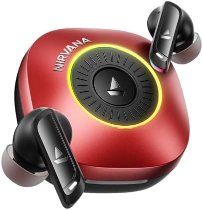 Boat 2026 Launch Nirvana Crown, Sonic ARC, LEDs, Haptic Feedback,50dB Hybrid ANC,Spatial Audio, 6 Mic ENx, App Support, v6.0 Bluetooth Earbuds, TWS Ear Buds Wireless Earphones with mic (Blazing Red) : Amazon.in: Electronics