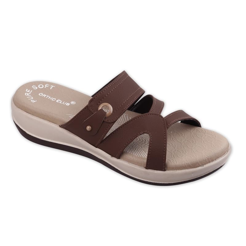 Image of ORTHO CLUB Women Orthopedic Comfort Slippers | Soft Cushioned Footbed | Anti-Slip Sole | Lightweight Daily Wear Sandals for Home & Outdoor Use