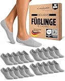 10 Paar Füßlinge Herren Sneaker Socken Grau 43-46 Unsichtbar Atmungsaktiv Baumwolle mit Silikonpad