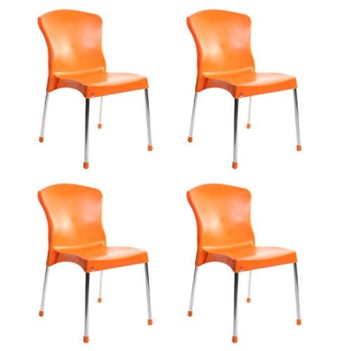 Image of Cello Milano Cafeteria Set of 4 Chairs (Orange)