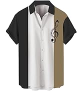 Men's Casual Short Sleeve Button Down Vintage 1950s Bowling Shirts