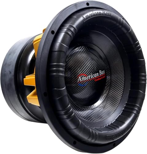 American Bass King 12' Car Subwoofer, 6500W RMS / 15000W Max, 1 Ohm, 4.5” Voice Coil, 613oz Triple Magnet, Carbon Cone, Heavy Duty Subwoofer Car Audio Driver for Competition-Grade Bass Systems