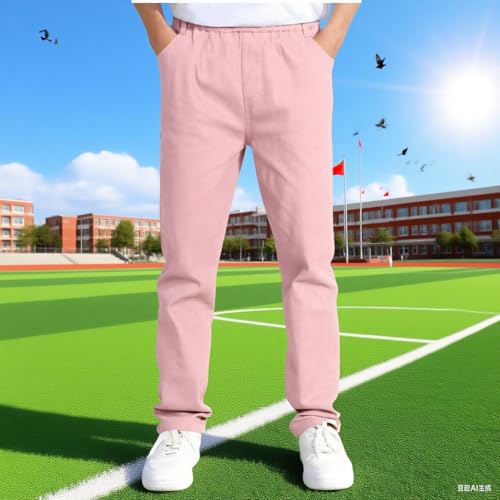 Boys Casual Pants Kids School Uniform Pant Pull On Chino Pants Straight Leg Pants Elastic Waist Trouser Dress Slacks3