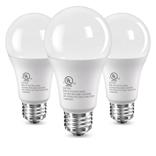 Image of 3 Pack LED Light Bulbs 100 Watt Equivalent, A19 5000K Daylight White | 15W Super Bright White Light 1500 LM, E26 Standard No Flicker Energy Saving Lamp Bulb for Home, Bedroom, Office, Non-Dimmable