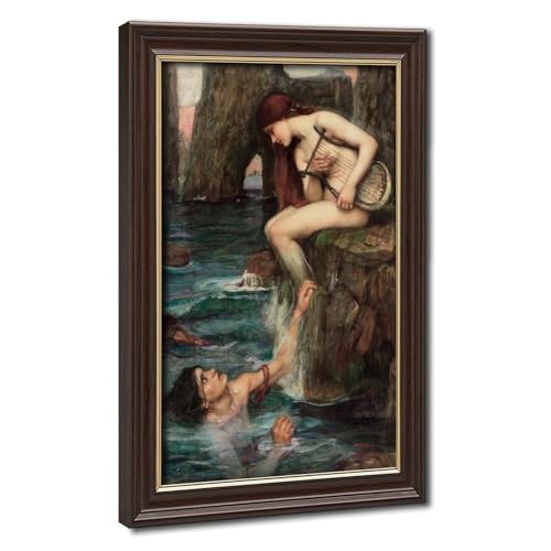Impression sur toile The Siren de Waterhouse | Déco salon 20x30 cm