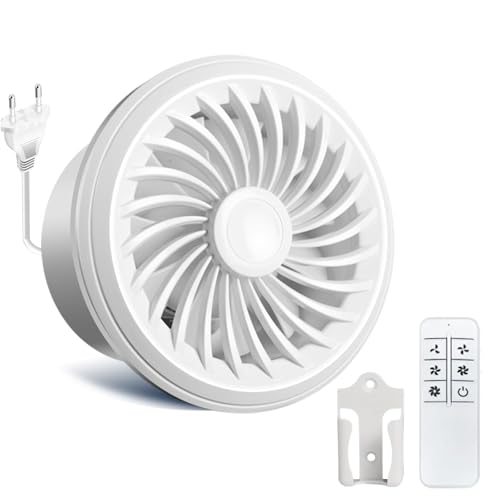 FlyingYun Ventilador de extracción de 150mm 240m³/h 5W, extractor de baño ajustable de 5 velocidades, Ventilador RC para Cocina Baño Ático Ventana Sótano