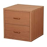 Foremost 327422 Modular 2-Drawer Cube Storage System, Honey