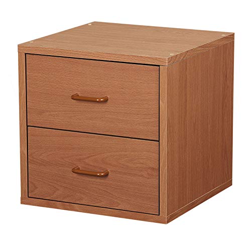 Foremost 327422 Modular 2-Drawer Cube Storage System, Honey