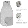 HECCEI Merino Wool & Cotton Baby Sleep Sack, All-Season 2-Way Zipper Baby Sleeping Bag, Adjustable Fit Baby Wearable Blanket (Snackyphant Grey)
