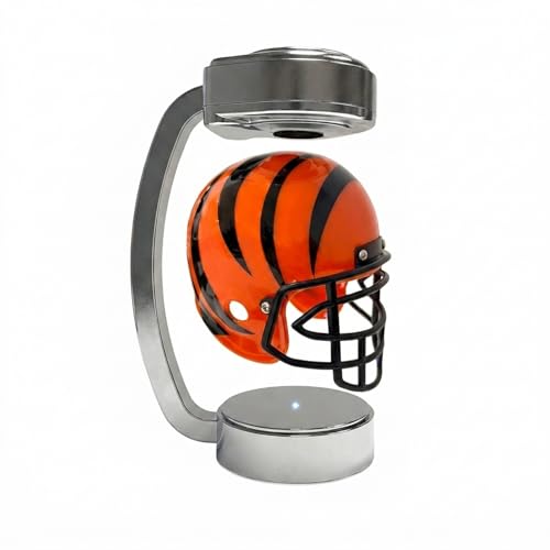An officially licensed NFL mini helmet that actually levitates and spins on a magnetic base — legitimately impressive sports desk piece.