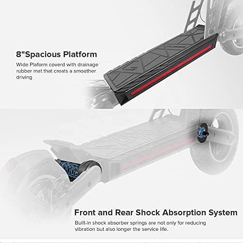 Diagram showing spacious platform and front and rear shock absorption system