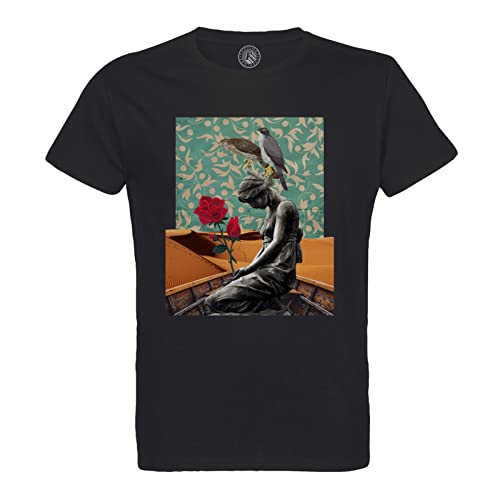 T-shirt homme en coton bio avec un collage vintage de la statue amoureux