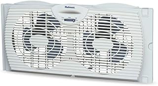 Holmes Window Fan with Twin 6-Inch Reversible Airflow Blades, White