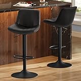 VASAGLE Tabourets de Bar, avec Dossier, Chaises de Bar Hauteur Réglable, Rotation à 360°, ...
