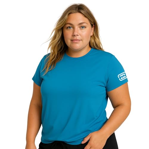 Billabong-Plus-Size-Rash-Guard-for-Women-UPF-50-Long-Short-Sleeve-Swim-Shirt Billabong Plus Size Rash Guard for Women, UPF 50+ Long & Short Sleeve Swim Shirt - Image 1