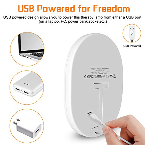 Tageslichtlampe 10000 Lux Lichttherapielampe gegen Depressionen, Lichttherapie lampe mit 3 Stufenhelligkeit und 4 Timer… - Image 6