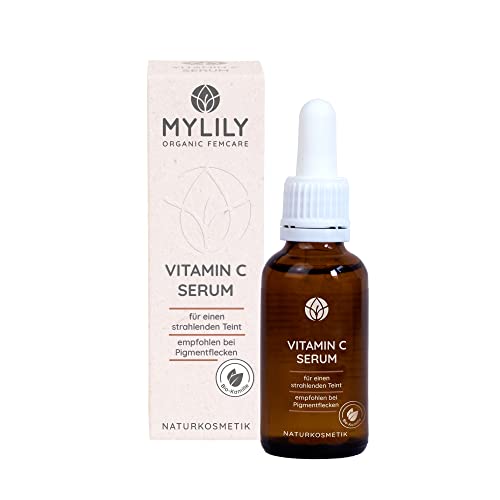 MYLILY Sérum s vitaminem C 10 % | přírodní & veganské | 30 ml vitamínu C péče o obličej I sérum na pupínky a nečistoty pleti | vhodné pro mnoho typů pleti