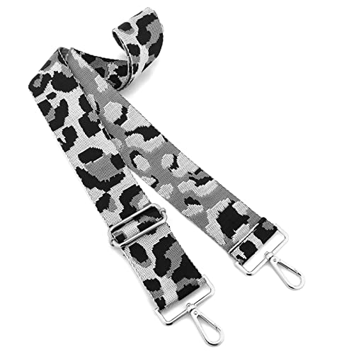 Image of Silvery Buckles Wide Shoulder Strap Adjustable Replacement Belt Crossbody Canvas Bag Handbag