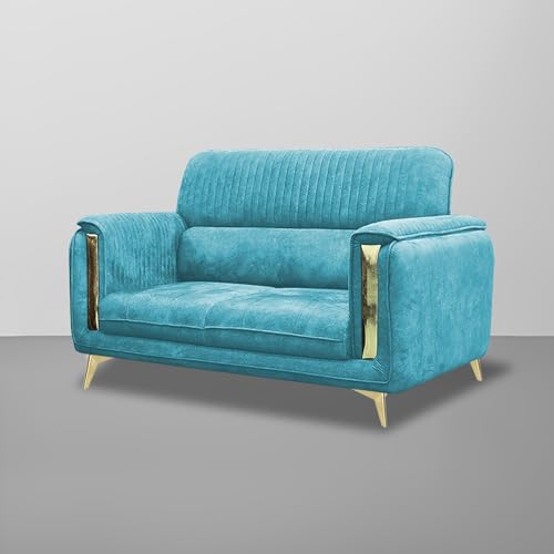 Image of Casaliving Gelio 3+2 Seater Sofa Set for Living Room (Turquise Colour) Premium Fabric Sofa