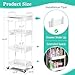 SUNALLY 4 Tier Rolling Utility Cart with Drawer, Storage Organizer Cart with 2 Lockable Wheels, Multifunctional Rolling Storage Cart for Bathroom, Kitchen, Craft, Makeup, Baby Essentials, White