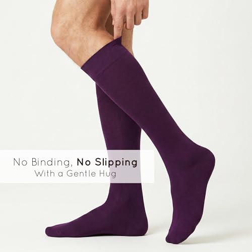 Image of Mysocks Knee High Socks for Women Men Combed Cotton Seamless Toe Tall Long High Socks