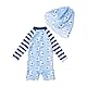ADAVERANO Baby Jungen Repreve® Recycelter Badeanzug/Sonnenanzug UPF 50+ Einteiliger Ganzlängen-Reißverschluss Kappe.(Alpaka,68-74cm)
